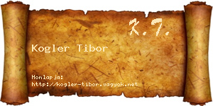 Kogler Tibor névjegykártya